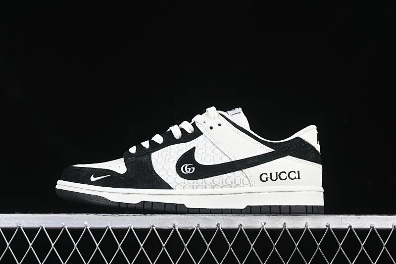 All categories Nk SB Dunk Series Nk SB Dunk Low High-end customized low-top sneakers Nk SB Dunk Low Gucci co-branded black and white letters Anniversary high-end customized low-top casual sneakers DJ2024-098